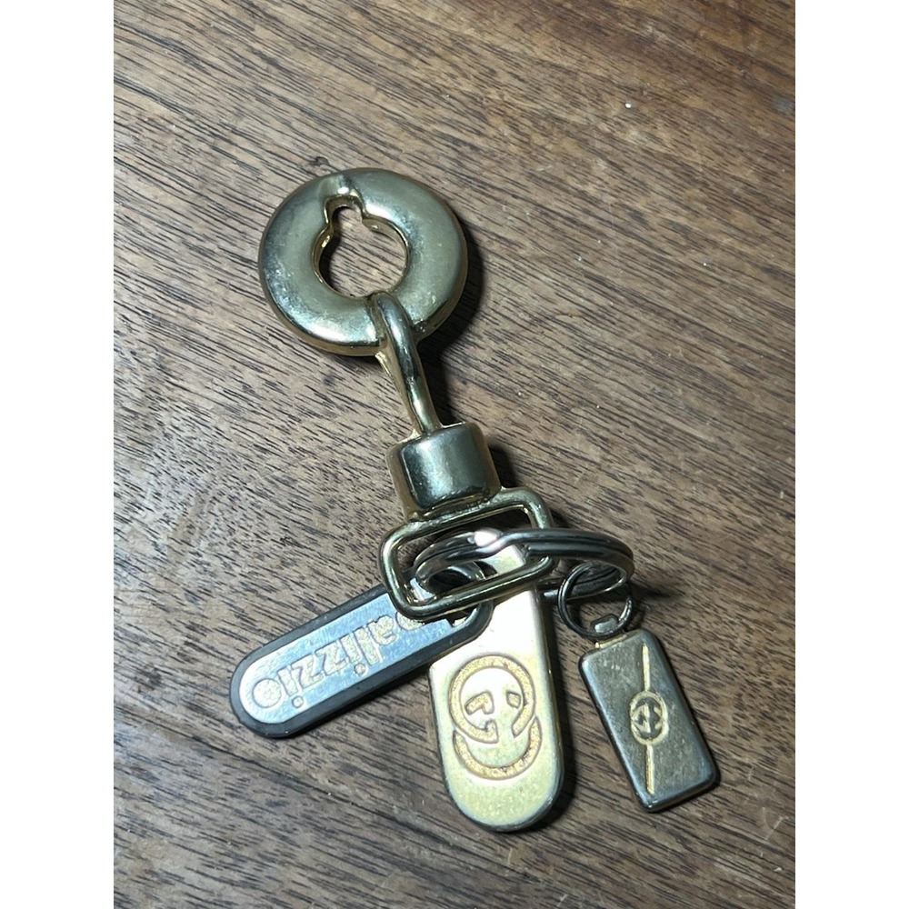 As Is-faded Goldtone-vtg Gucci Triple Sontag Purse Bag Charm Palazzo Keychain